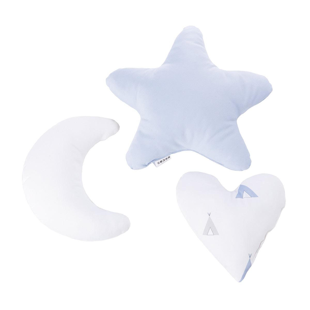 Set 3 cojines infantiles Indiana Blu Alondra 